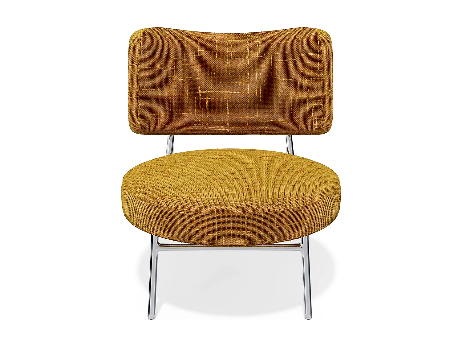 Fauteuil de salon velours tramé moutarde IGGY