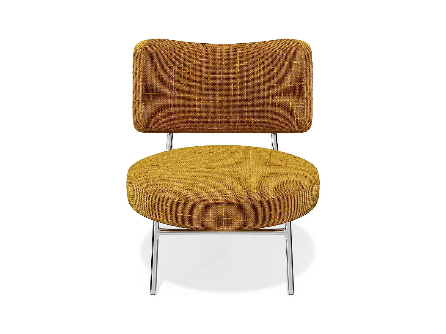 Fauteuil velours tramé moutarde IGGY