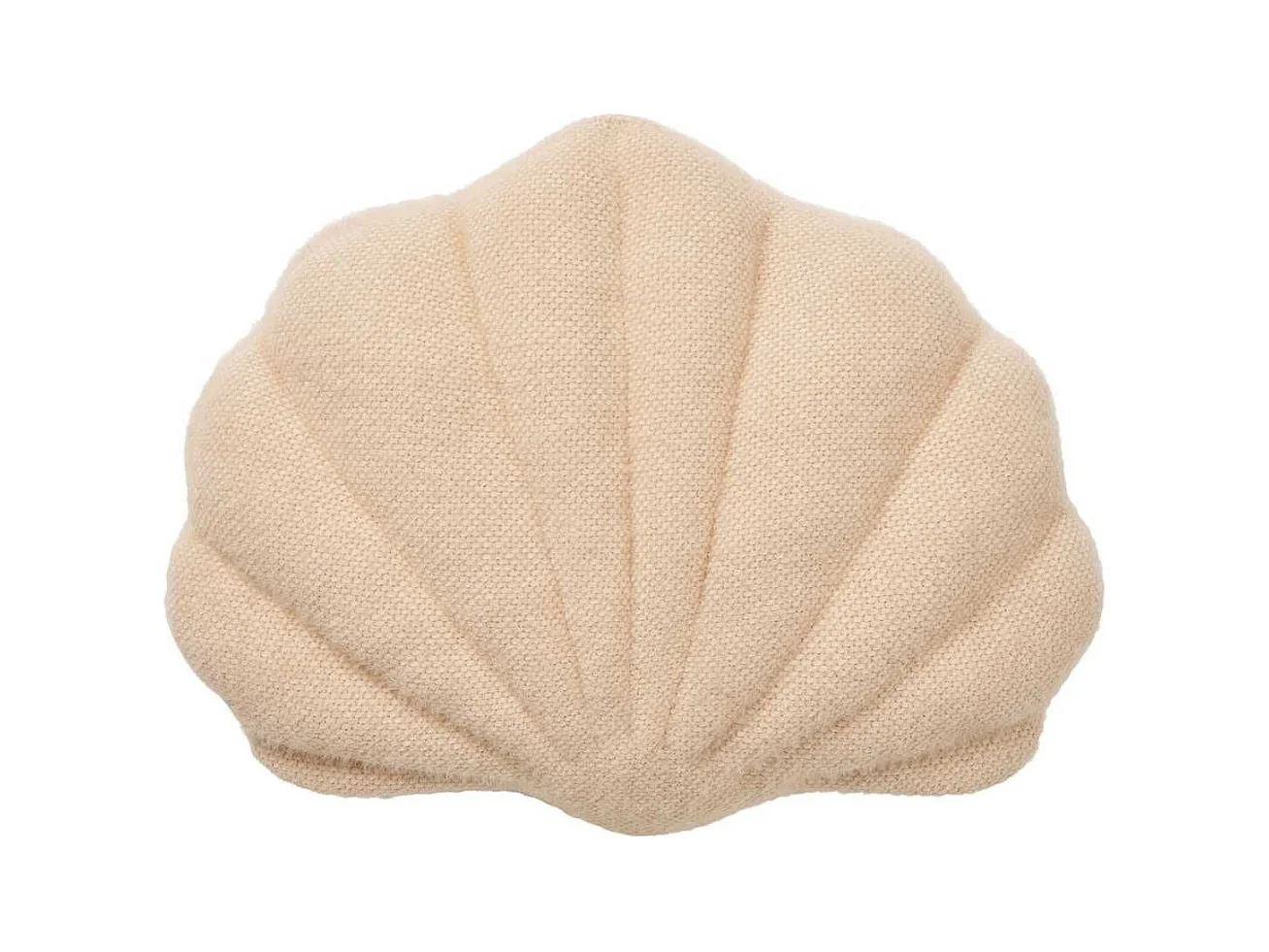 Coussin Déco Forme coquillage tissu Bouclettes Beige - ONDINE