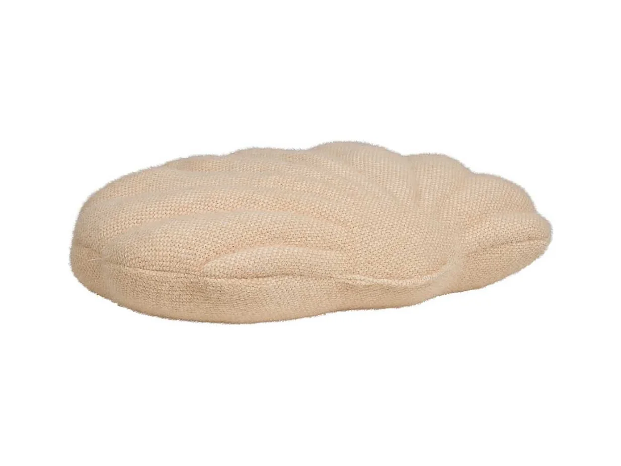 Coussin Déco Forme coquillage tissu Bouclettes Beige - ONDINE