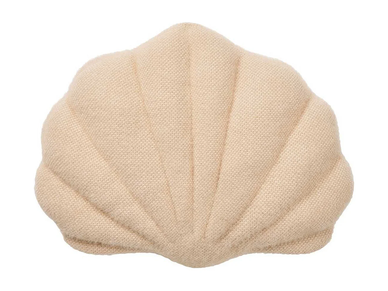 Coussin Déco Forme coquillage tissu Bouclettes Beige - ONDINE