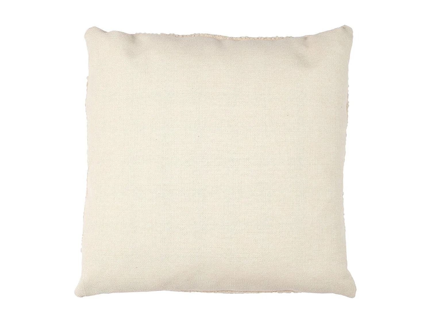 Coussin 40x40cm avec Tissu Bouclette Beige et Motif Géométrique Noir et Blanc - STACY
