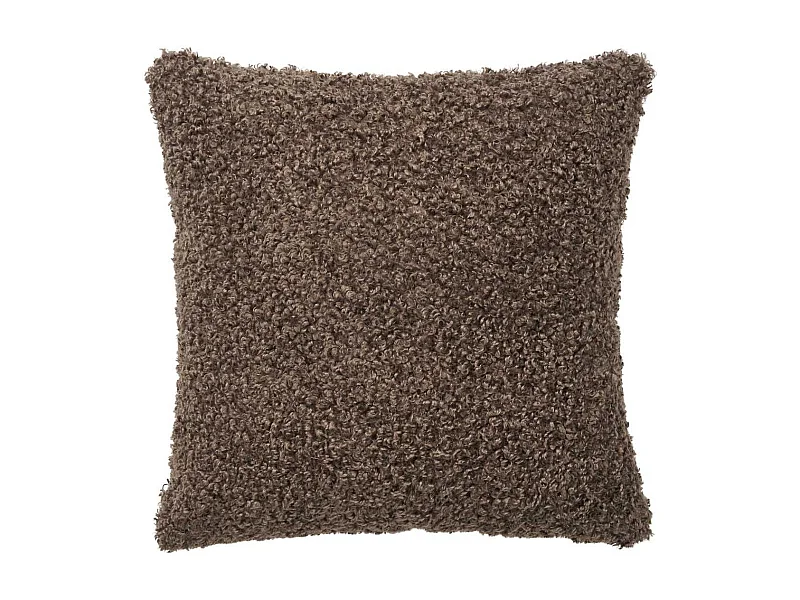 Coussin Déco Carré Bouclettes Marron - BUKLET
