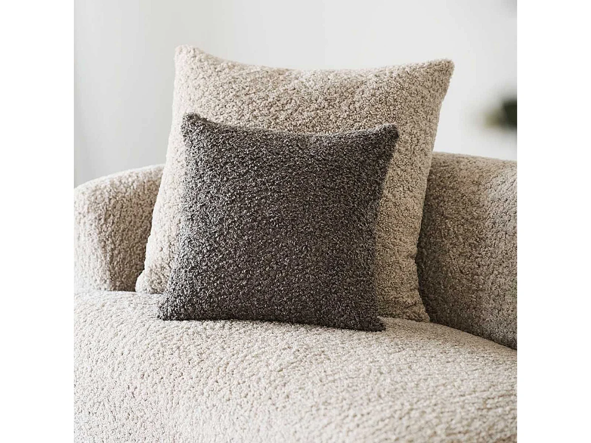 Coussin Déco Carré Bouclettes Marron - BUKLET