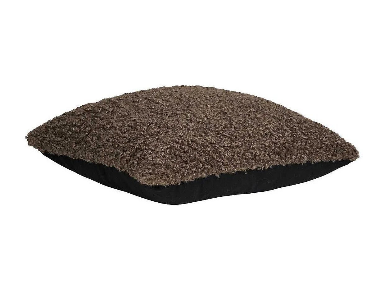 Coussin Déco Carré Bouclettes Marron - BUKLET