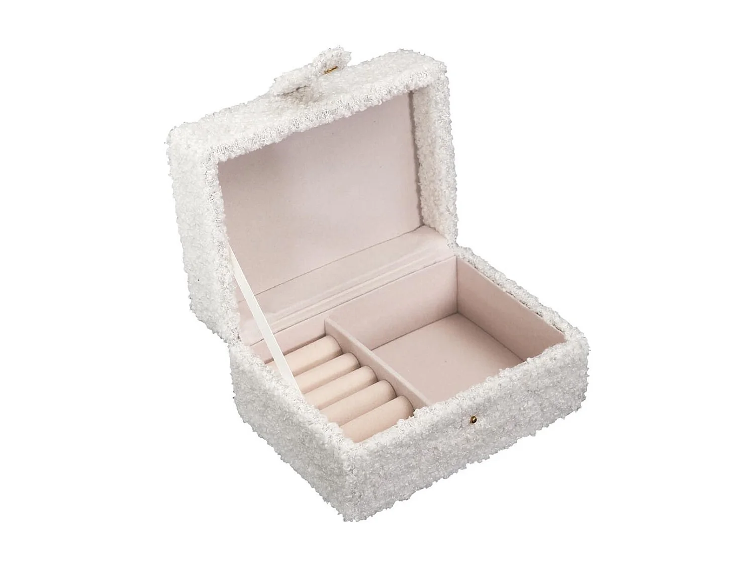 Boîte à bijoux blanc avec finitions bouclettes