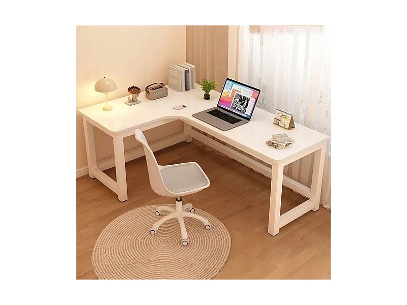 GROSSER MODERNER WEISSER COMPUTER-ECK-GAMING-SCHREIBTISCH 120 CM