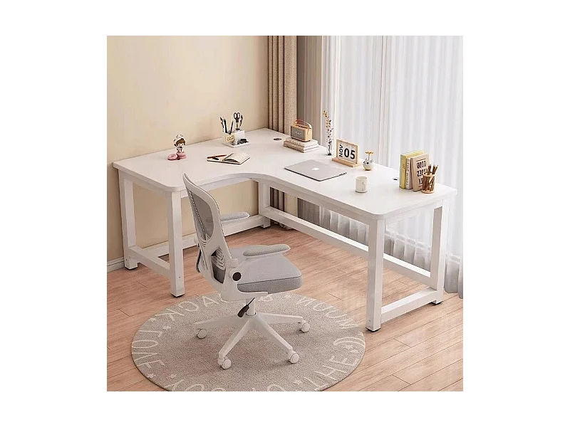 GROSSER MODERNER WEISSER COMPUTER-ECK-GAMING-SCHREIBTISCH 120 CM