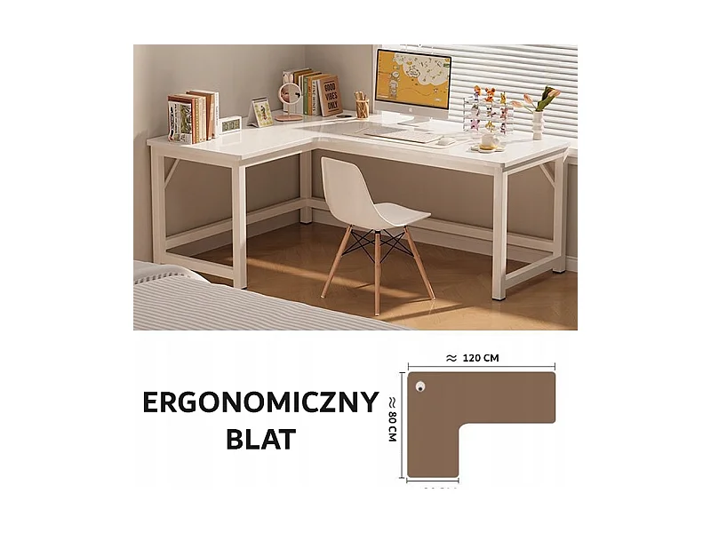 GROSSER MODERNER WEISSER COMPUTER-ECK-GAMING-SCHREIBTISCH 120 CM