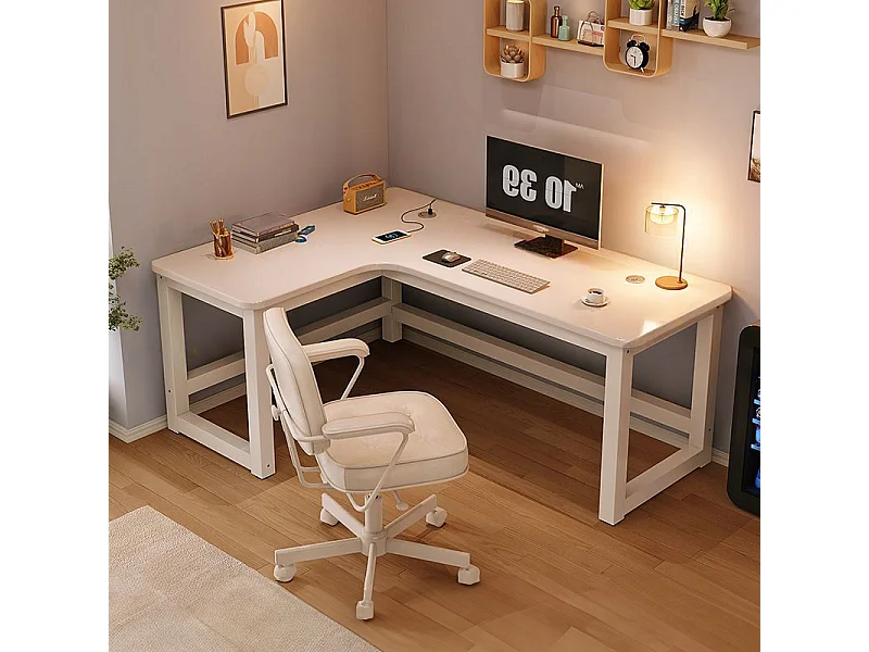 Grosser moderner weisser computer-eck-gaming-schreibtisch 120 cm