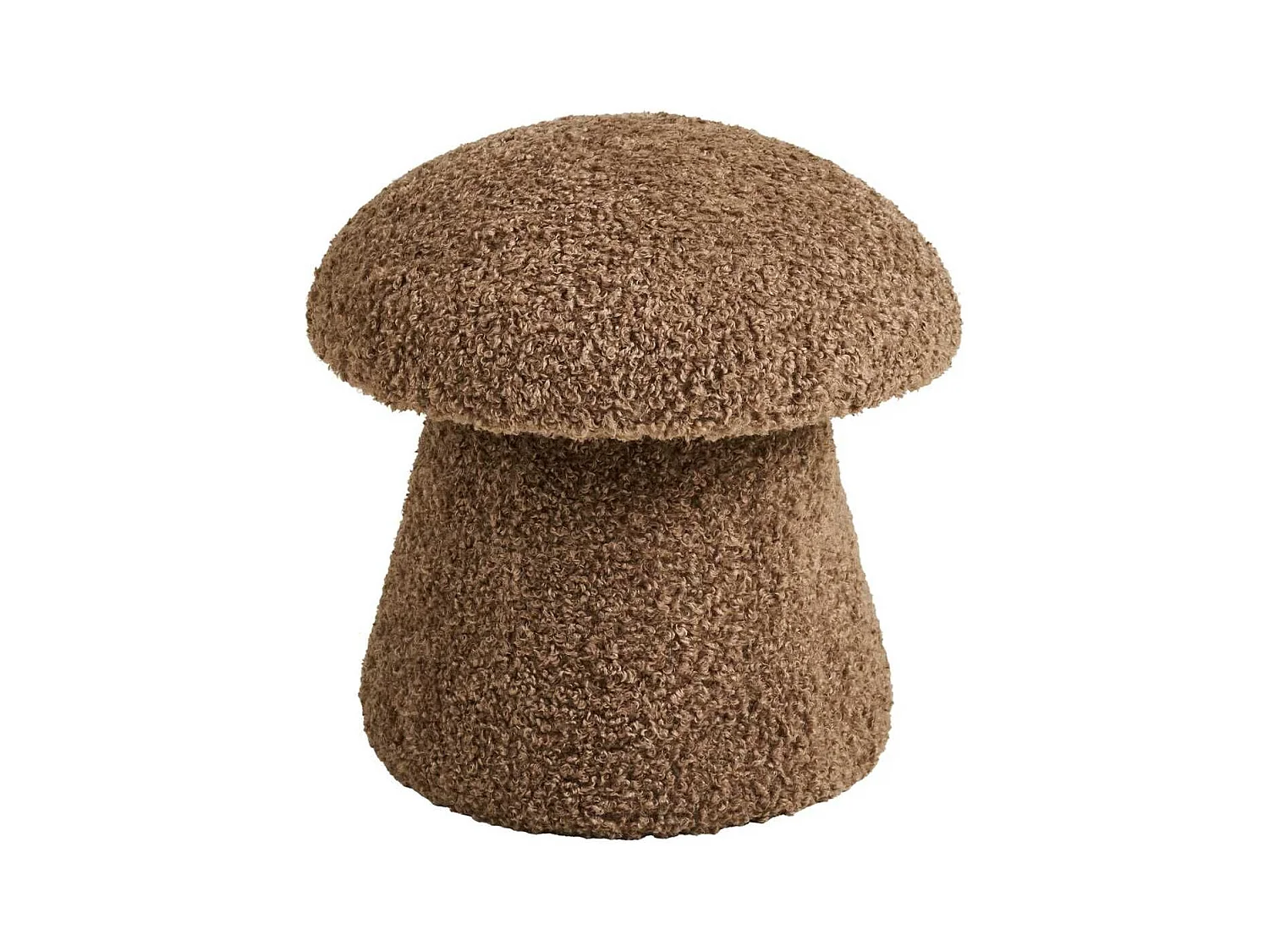 Pouf en tissu bouclette marron forme champignon - BAHO