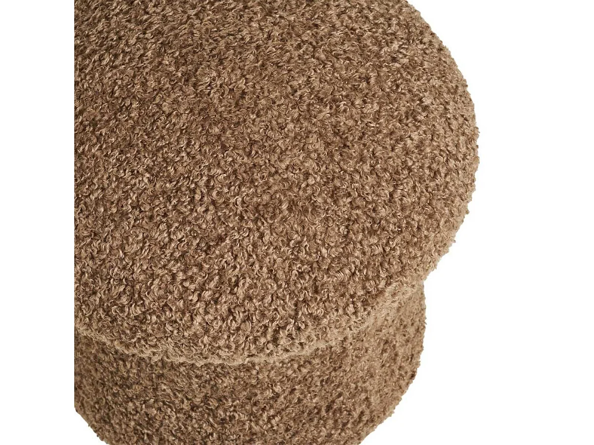 Pouf en tissu bouclette marron forme champignon - BAHO