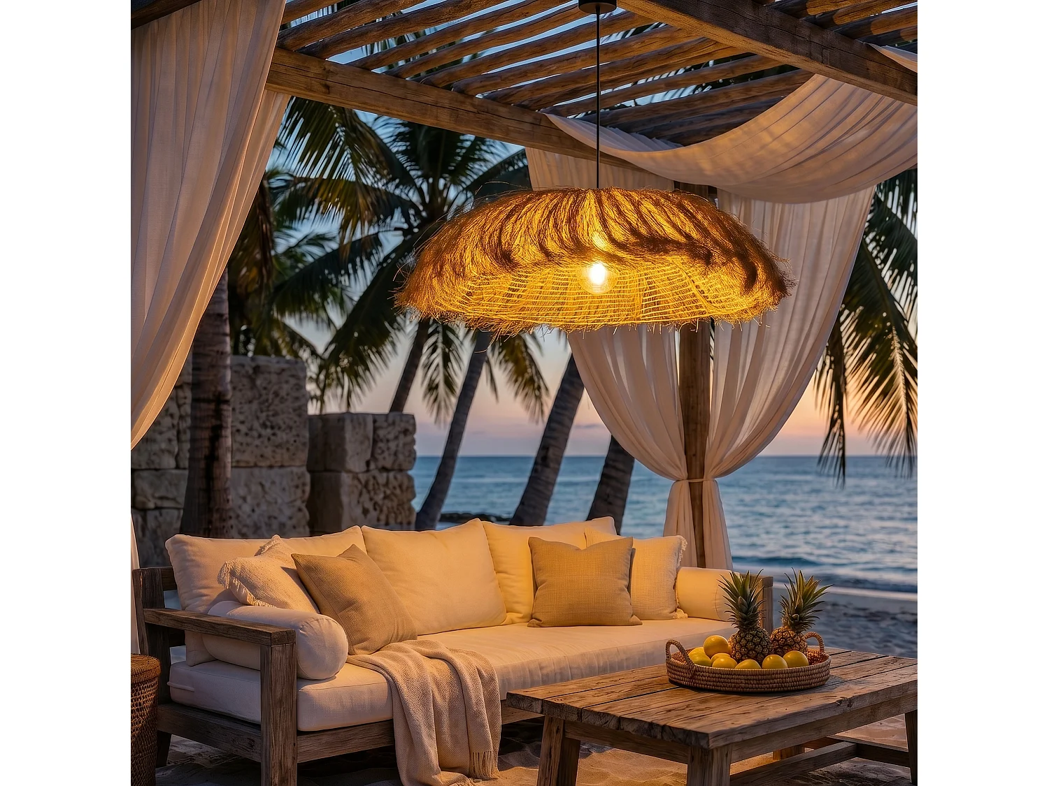 Abat jour naturel seul HAVANA D75CM