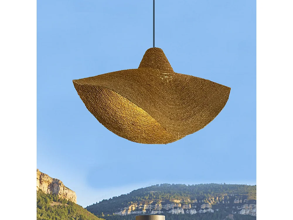 Abat-jour KLEIA Marron Herbe marine D32cm