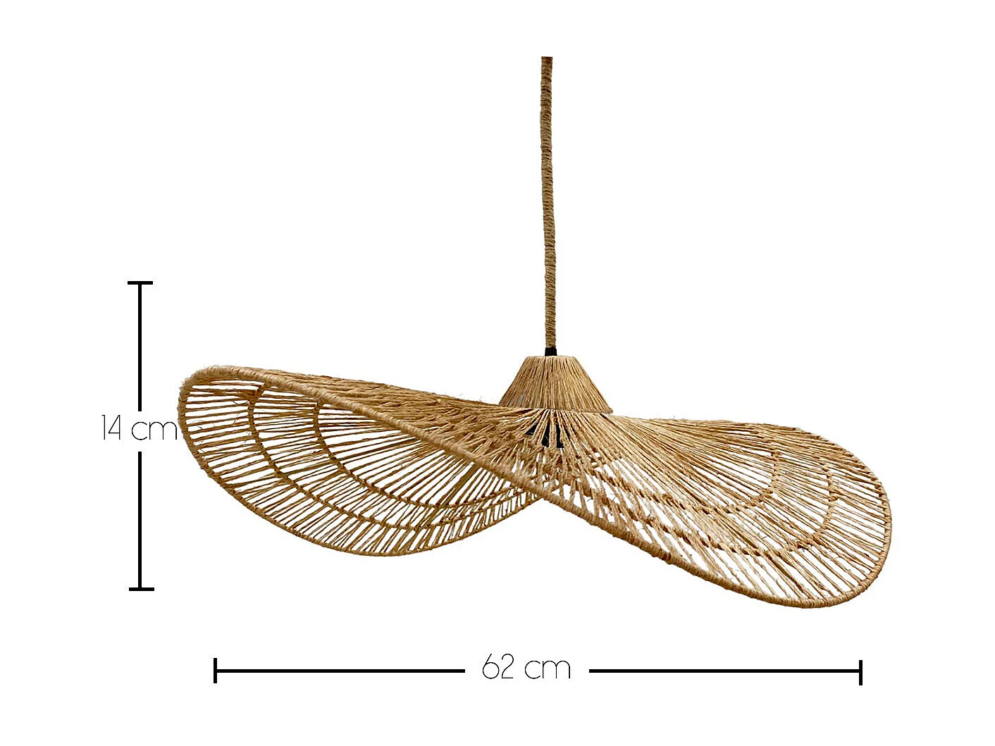 Abat-jour MARBELLA Beige jute naturel H14cm