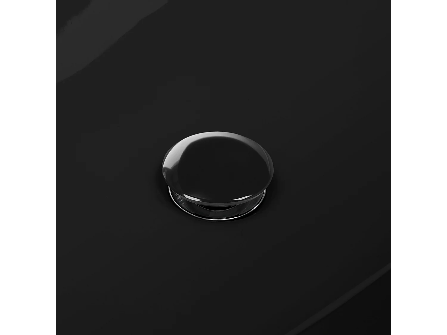 Bouchon de vidange H109mm noir brillant universel fonction pop-up pour lavabo sans trop-plein bonde garniture de vidage en céramique/acier inoxydable