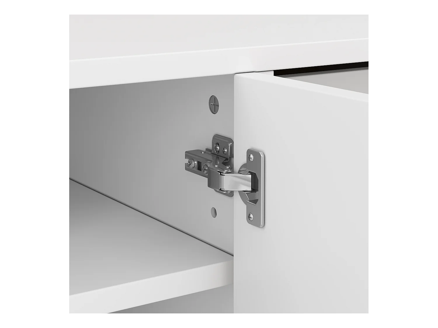 Meuble à chaussures blanc avec éclairage LED - Meuble à chaussures 3 portes et 1 tiroir - etagères réglables