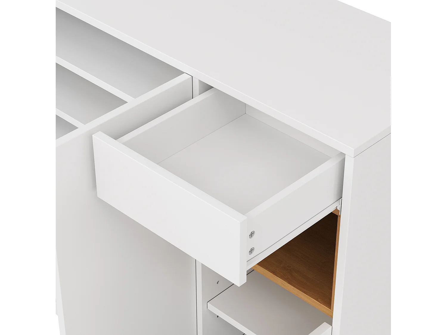 Weißer Schuhschrank mit LED-Beleuchtung – 3-türiger Schuhschrank mit 1 Schublade – verstellbare Einlegeböden