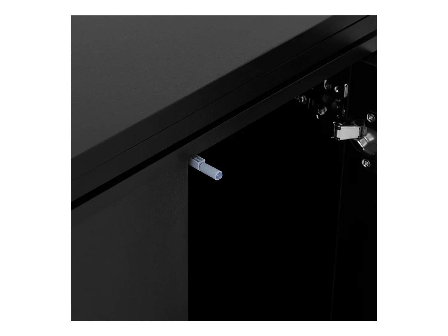 Armário de bar giratório preto - Mesa de bar com 2 portas de vidro e 2 compartimentos de arrumação abertos - tampo giratório