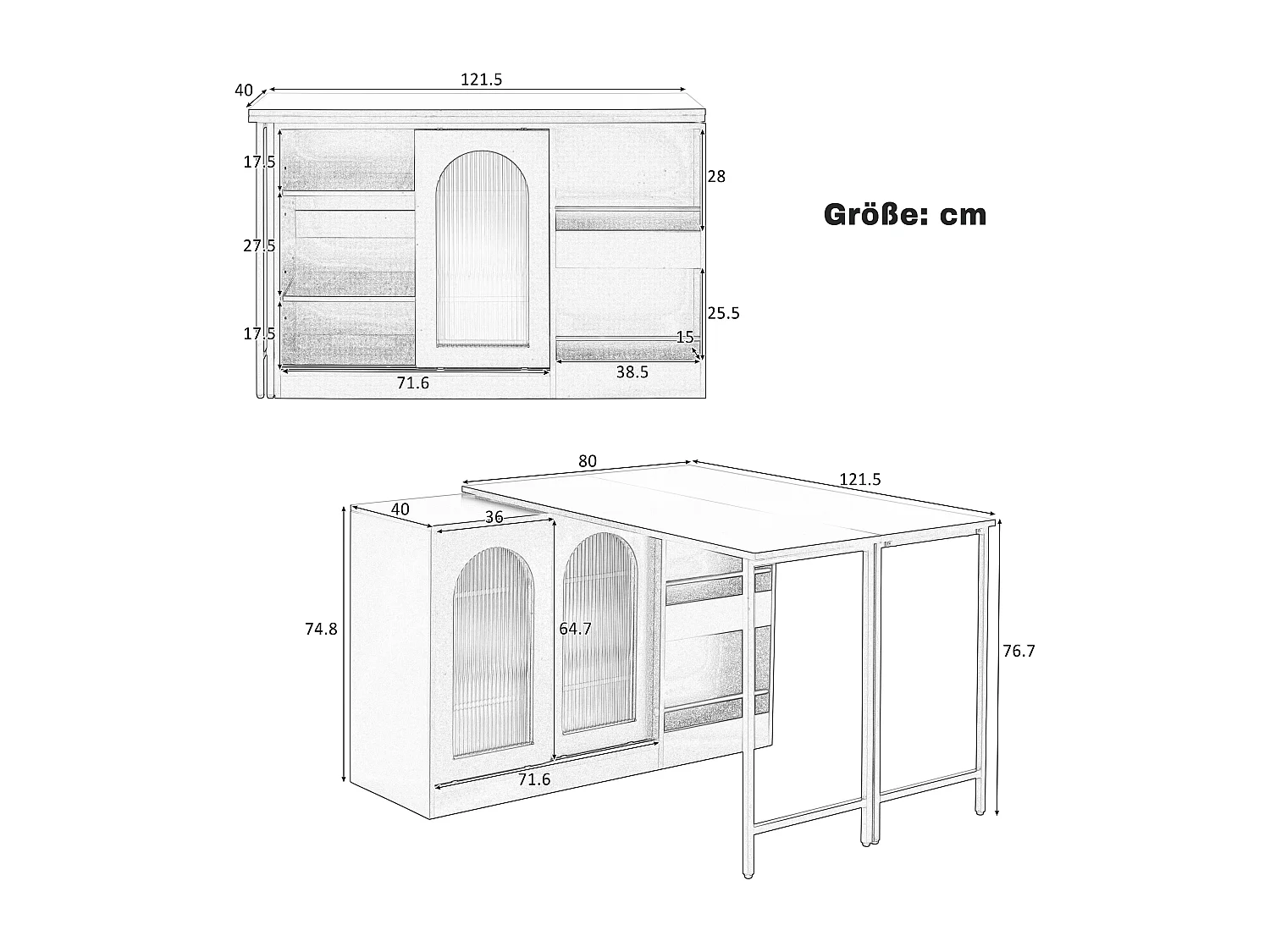 Meuble de bar pivotante noir - Table de bar avec 2 portes vitrées et 2 compartiments de rangement ouverts - plateau pivotant