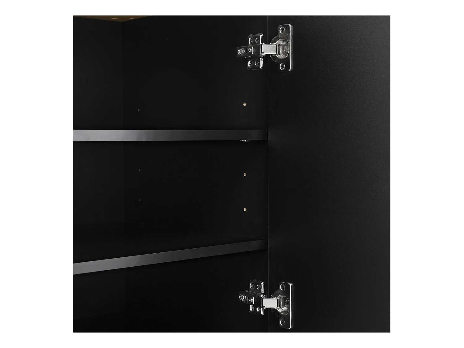 Meuble à chaussures noir avec éclairage LED - Meuble à chaussures 3 portes et 1 tiroir - etagères réglables