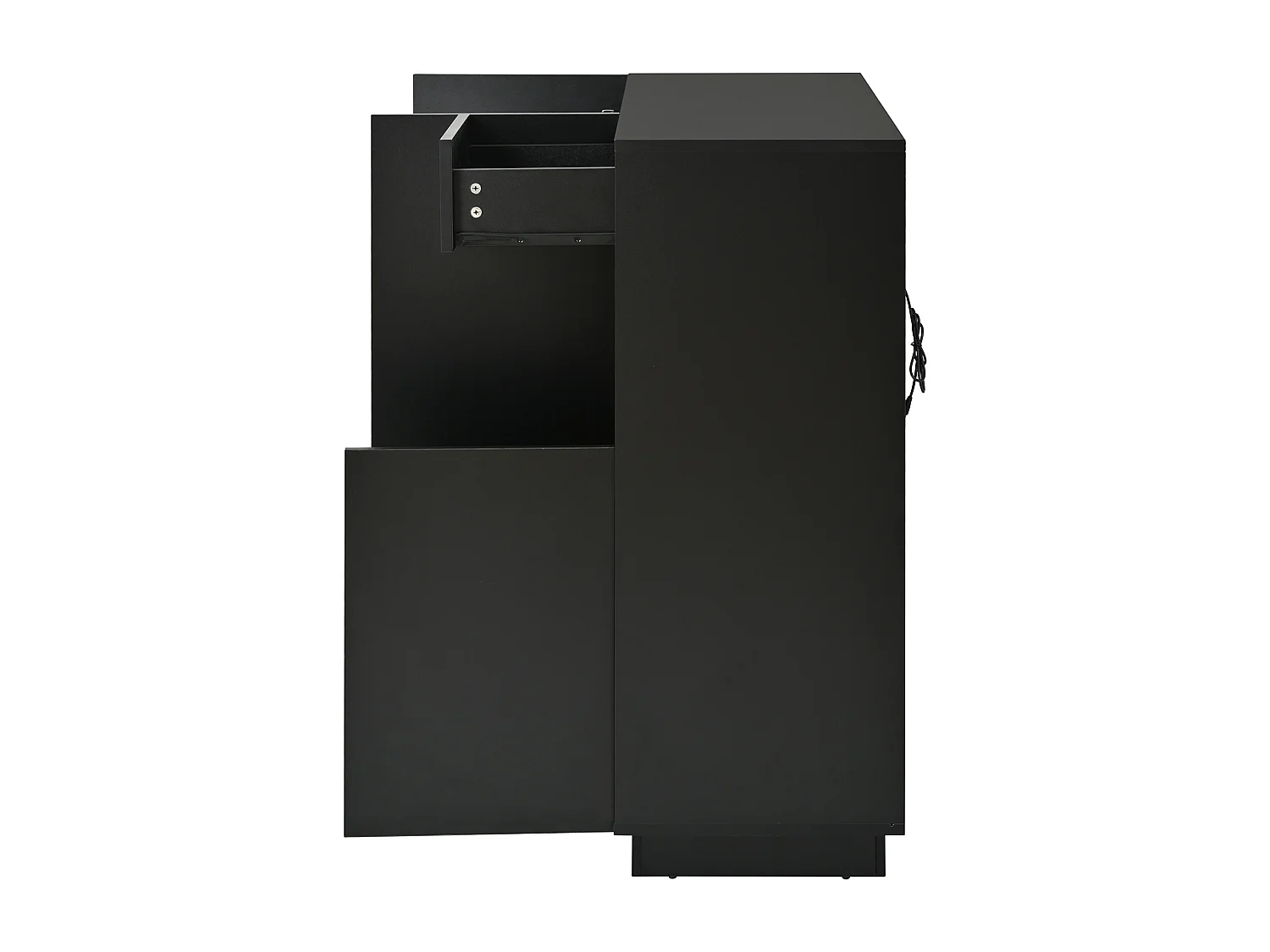 Meuble à chaussures noir avec éclairage LED - Meuble à chaussures 3 portes et 1 tiroir - etagères réglables