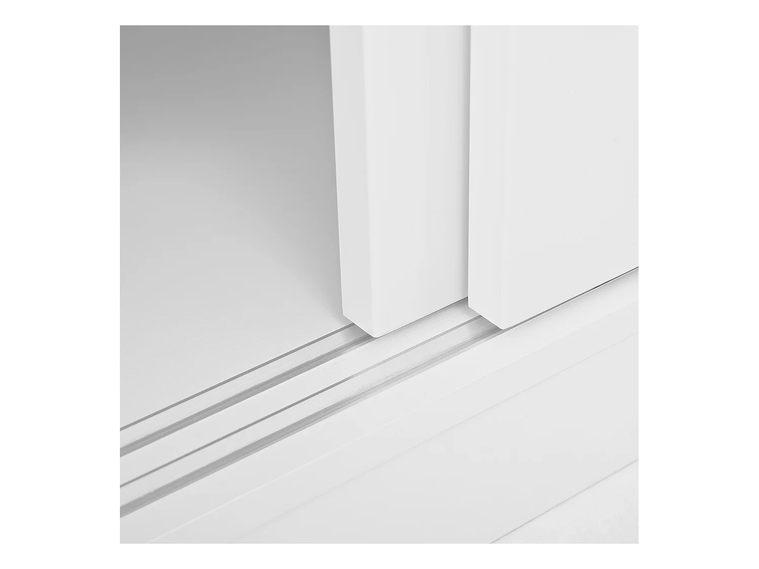 Meuble de bar pivotante blanc - Table de bar avec 2 portes vitrées et 2 compartiments de rangement ouverts - plateau pivotant