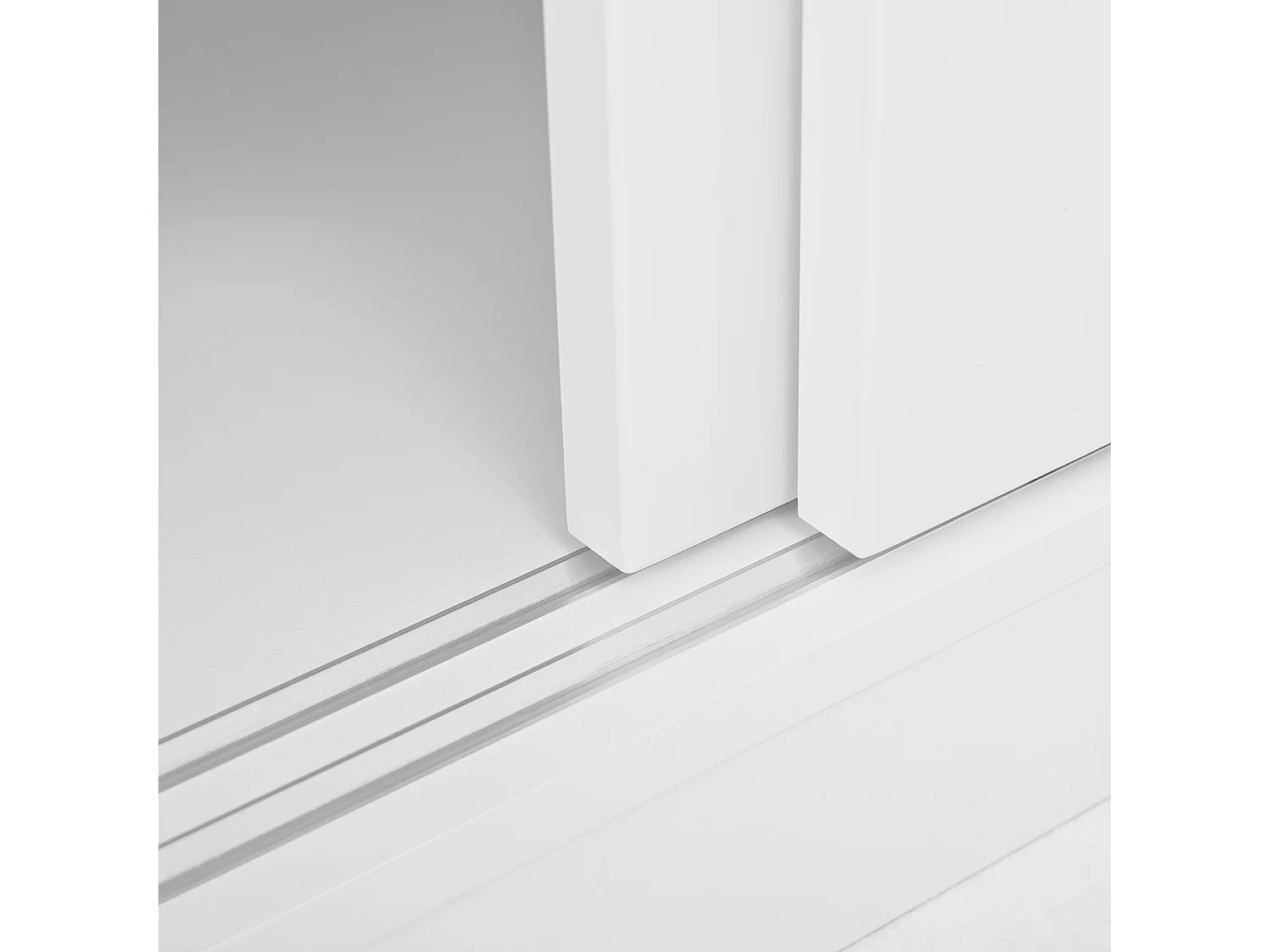 Meuble de bar pivotante blanc - Table de bar avec 2 portes vitrées et 2 compartiments de rangement ouverts - plateau pivotant