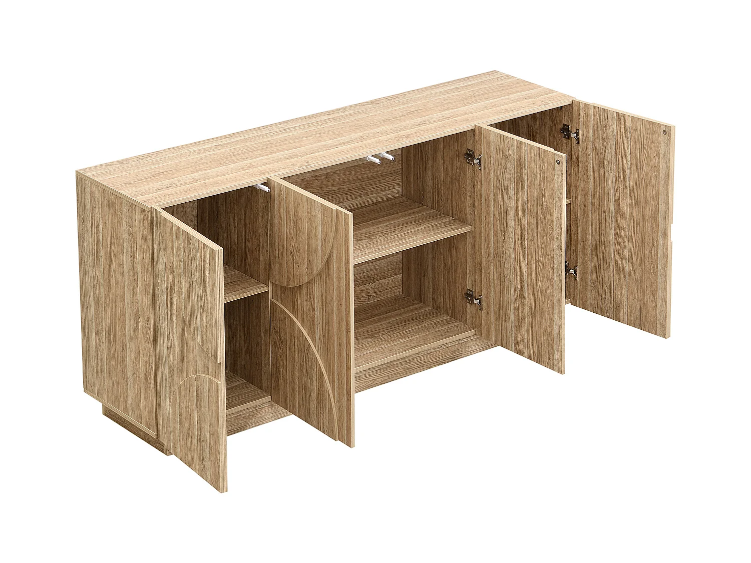 Buffet bois - Buffet 4 portes et compartiments multiples - avec tiroir escamotable