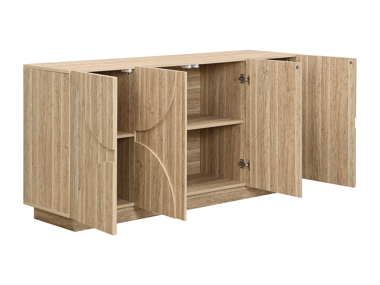 Buffet bois - Buffet 4 portes et compartiments multiples - avec tiroir escamotable