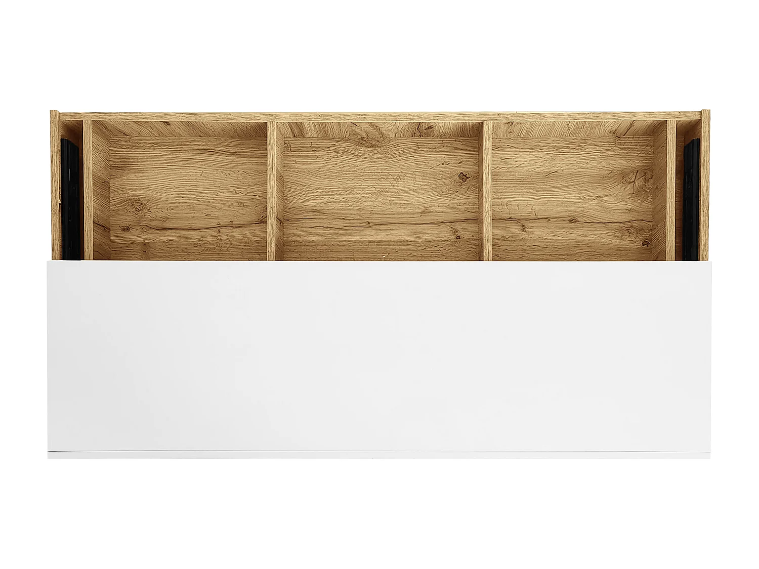 Buffet blanc avec plateau amovible - Buffet avec 2 tiroirs et 2 portes - eclairage LED et rangement ouvert