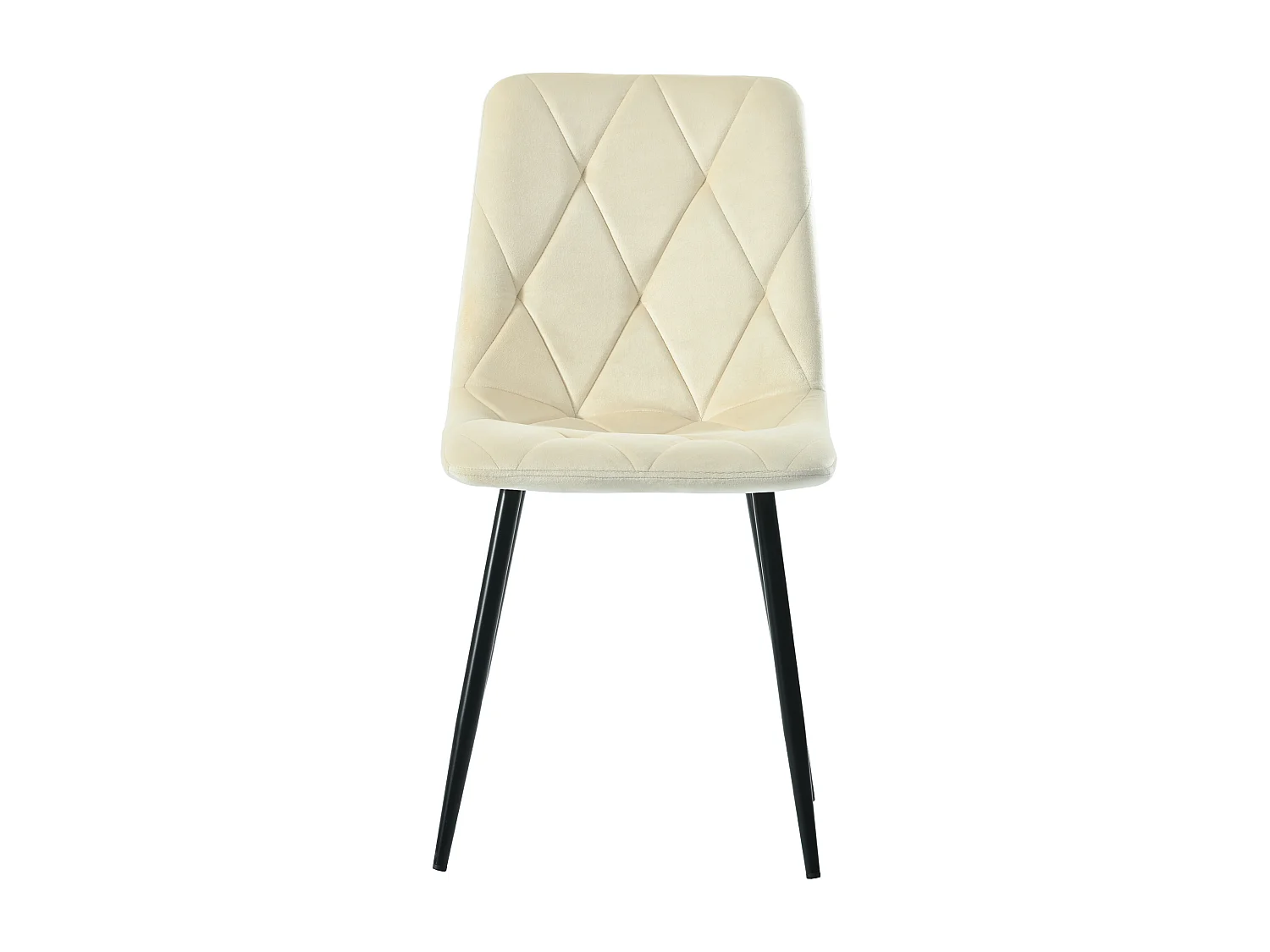 Lot de 4 chaises de salle à manger - Chaises avec dossier en sergé rembourré et pieds en métal - velours beige