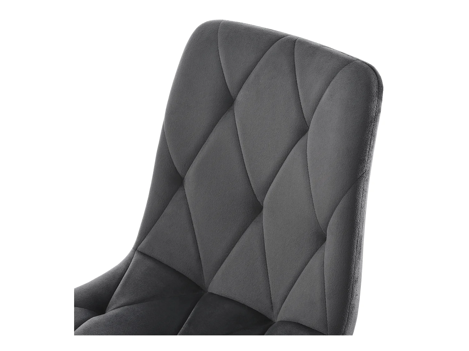 Lot de 4 chaises de salle à manger - Chaises avec dossier en sergé rembourré et pieds en métal - velours gris