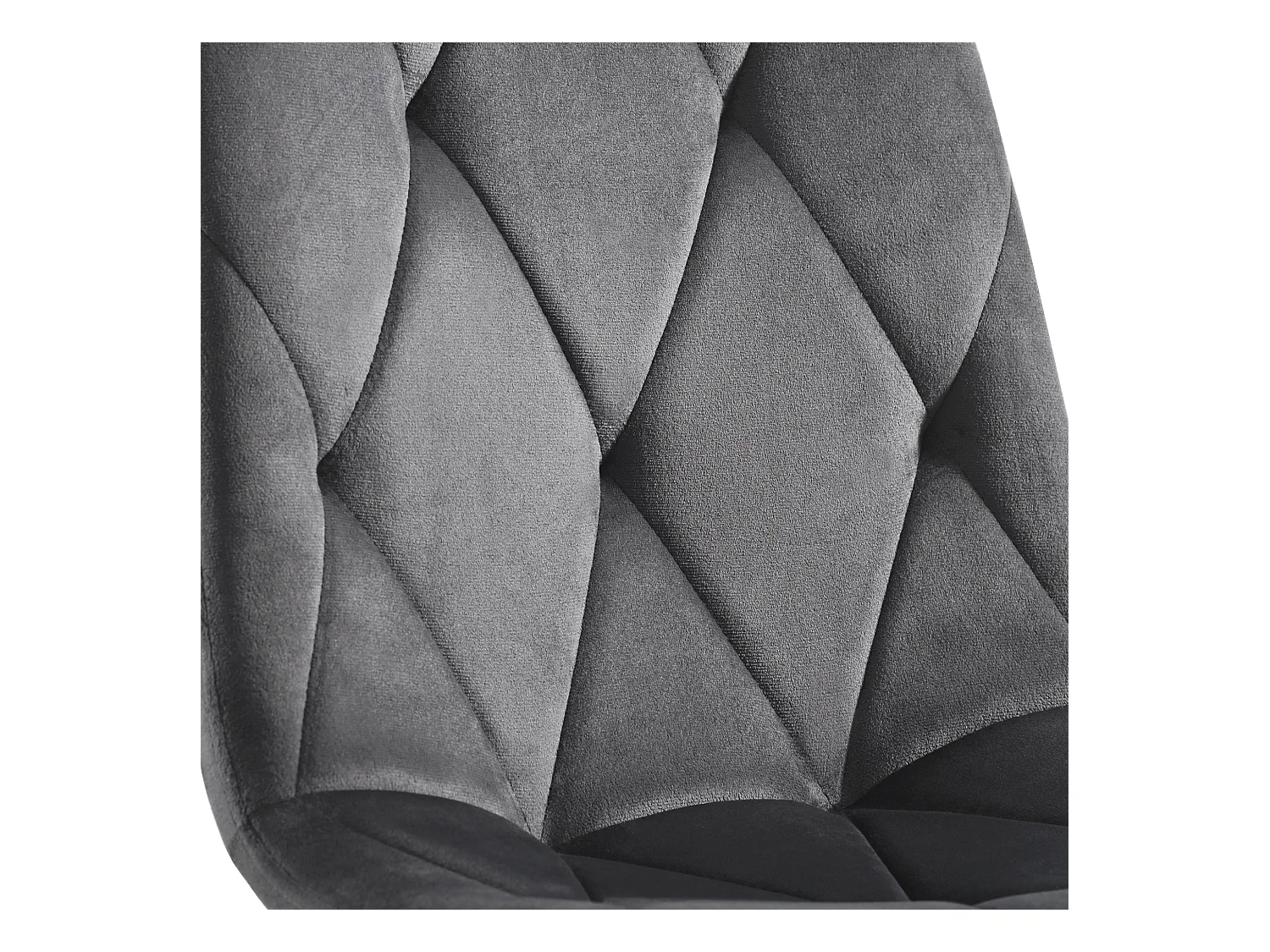 Lot de 4 chaises de salle à manger - Chaises avec dossier en sergé rembourré et pieds en métal - velours gris