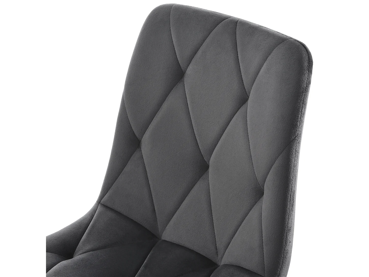 Lot de 4 chaises de salle à manger - Chaises avec dossier en sergé rembourré et pieds en métal - velours gris