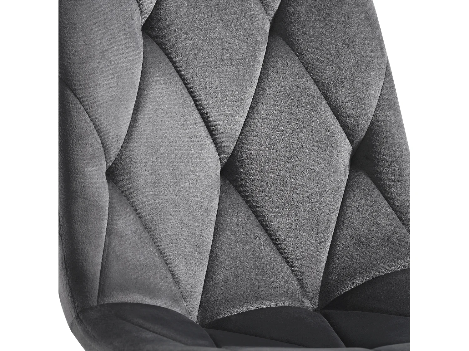 Lot de 4 chaises de salle à manger - Chaises avec dossier en sergé rembourré et pieds en métal - velours gris