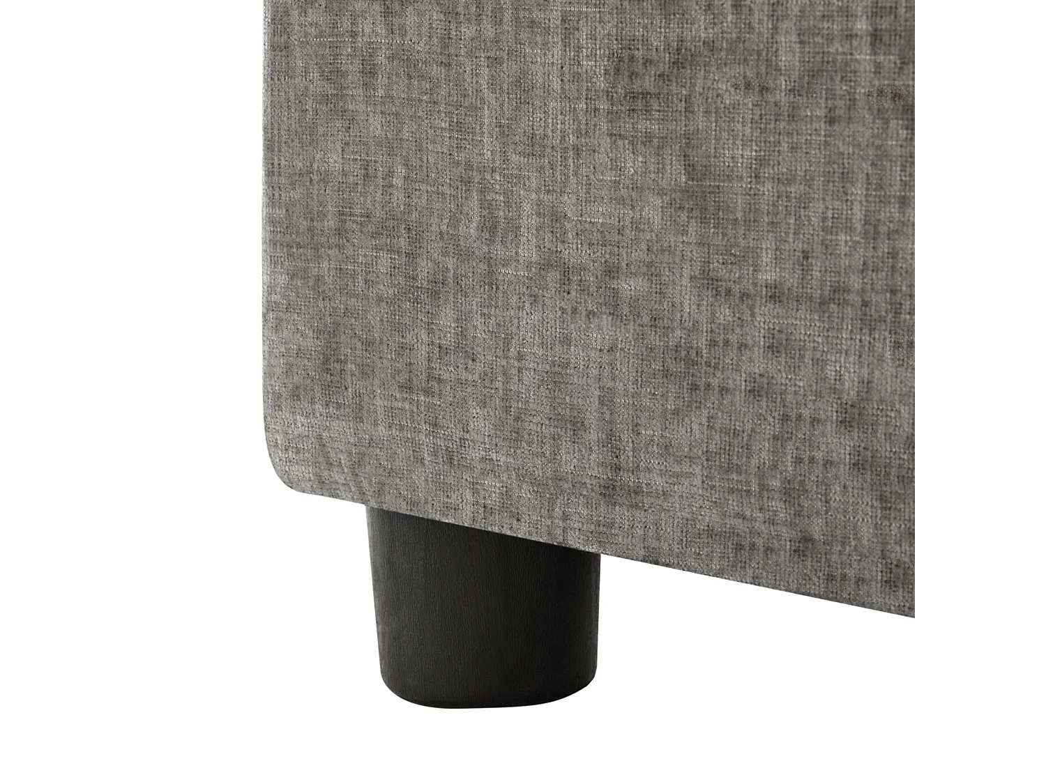 Hoekbank met voetenbank - 4-zitsbank met 4 kussens en verstelbare armleuningen - grijze chenille stof