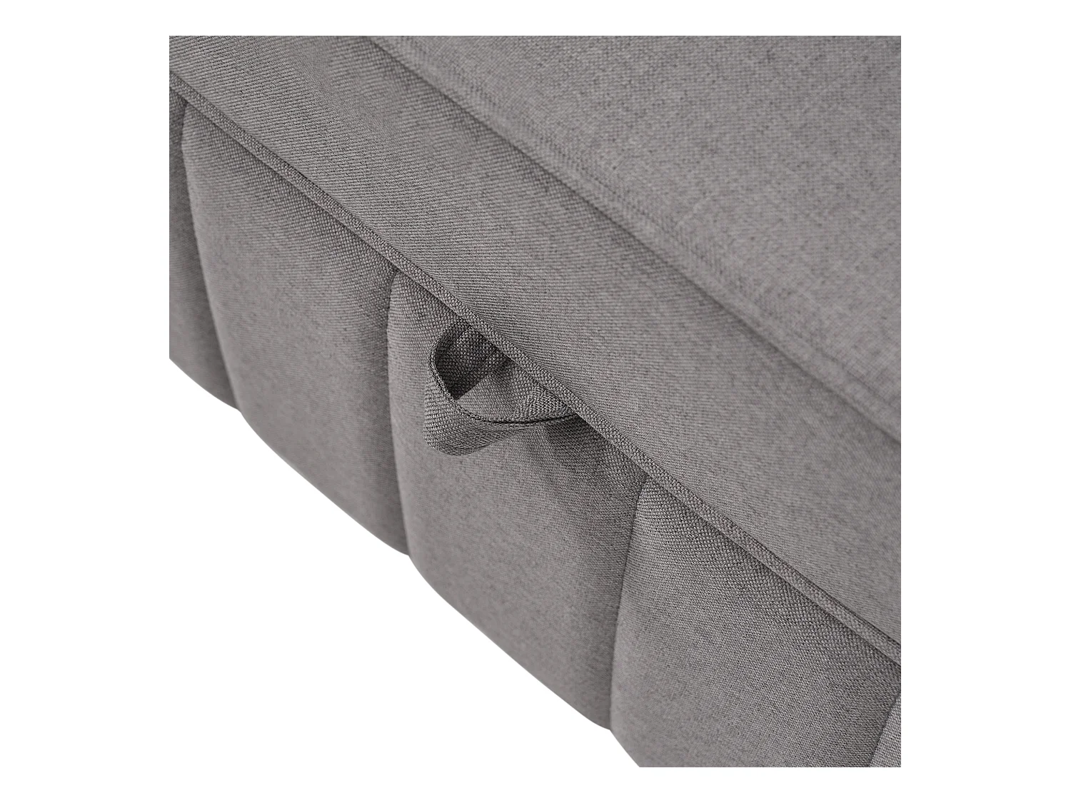 2-Sitzer-Sofa mit Ausziehfunktion - Relaxsofa mit Seitentaschen und 2 Kissen - Graues Leinen