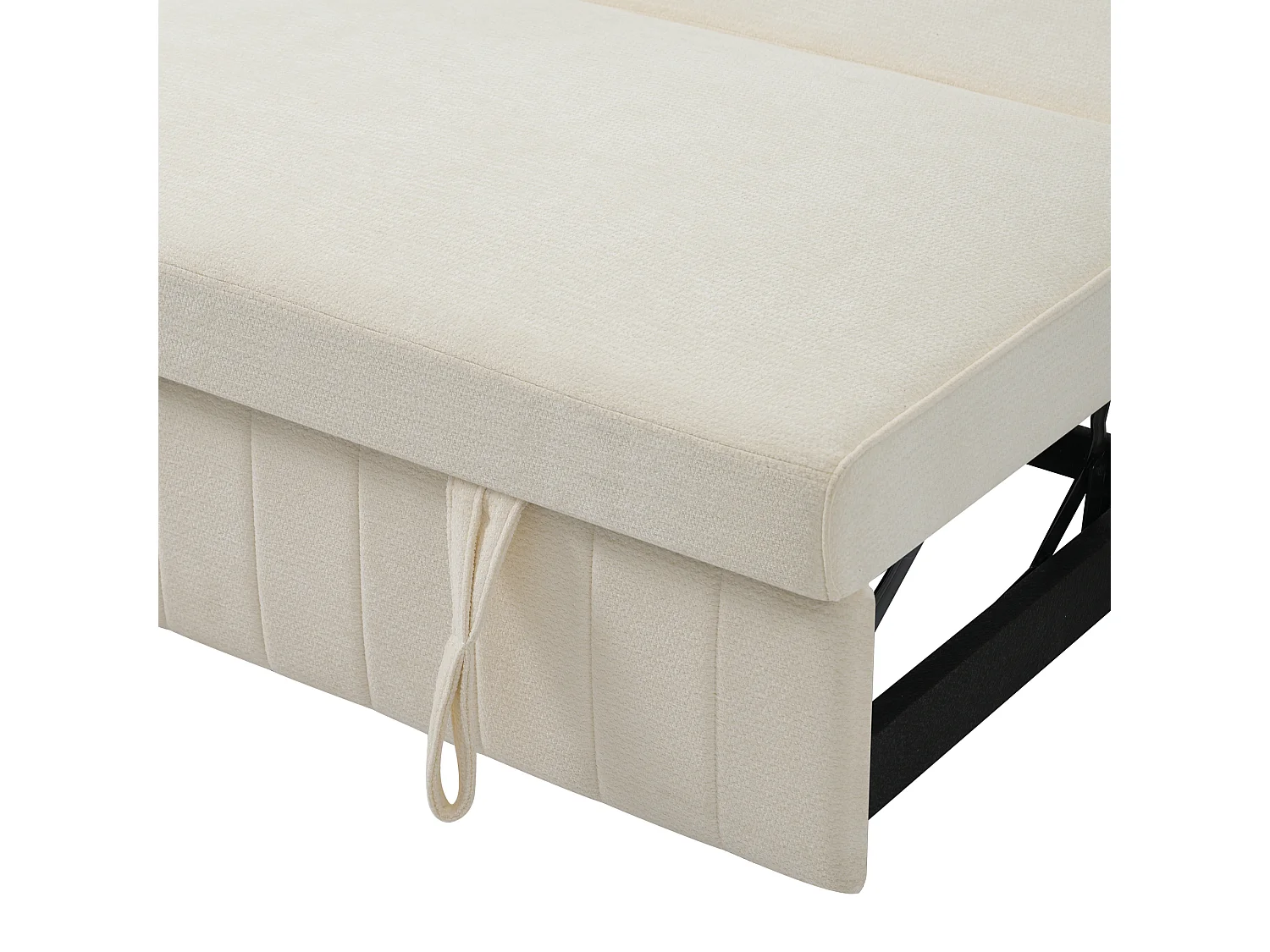 Canapé avec fonction gigogne - Canapé de salon avec porte-gobelet et port de charge USB - etagère de rangement - chenille beige