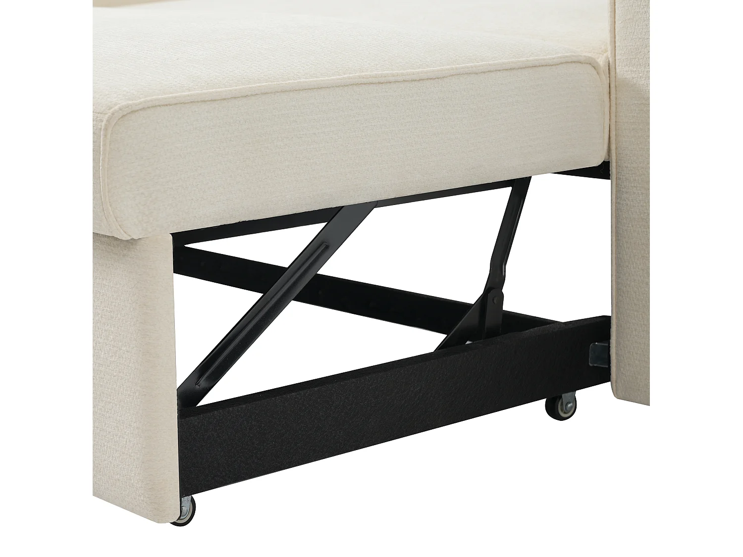 Canapé avec fonction gigogne - Canapé de salon avec porte-gobelet et port de charge USB - etagère de rangement - chenille beige