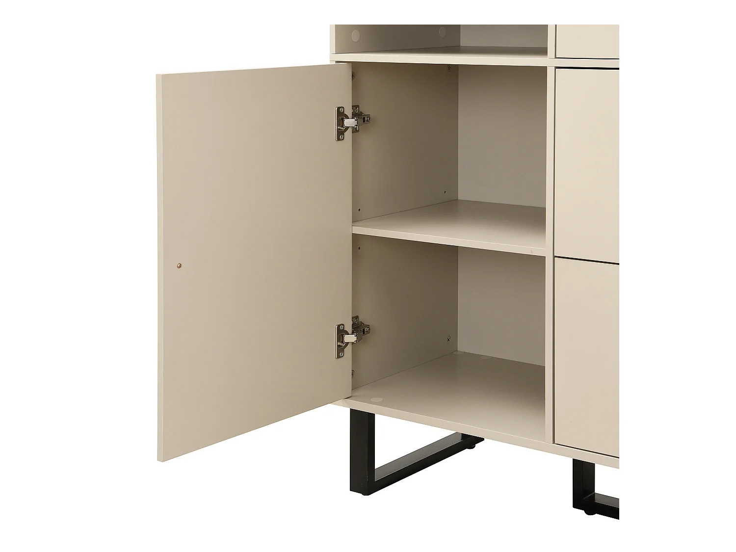 Cabide bege - roupeiro com 2 gavetas e 3 portas - arrumação aberta