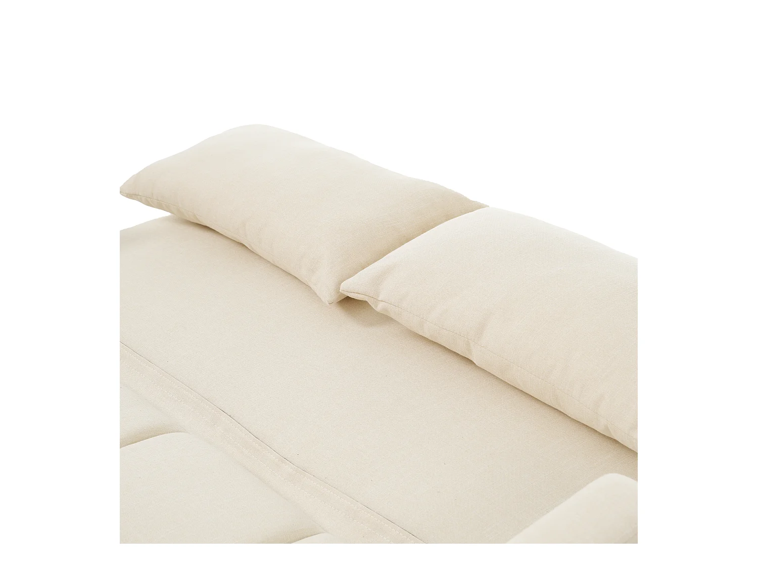 2-Sitzer Sofa mit Ausziehfunktion - Relaxsofa mit verstellbarer Rückenlehne und 2 Kissen - Beiges Leinen