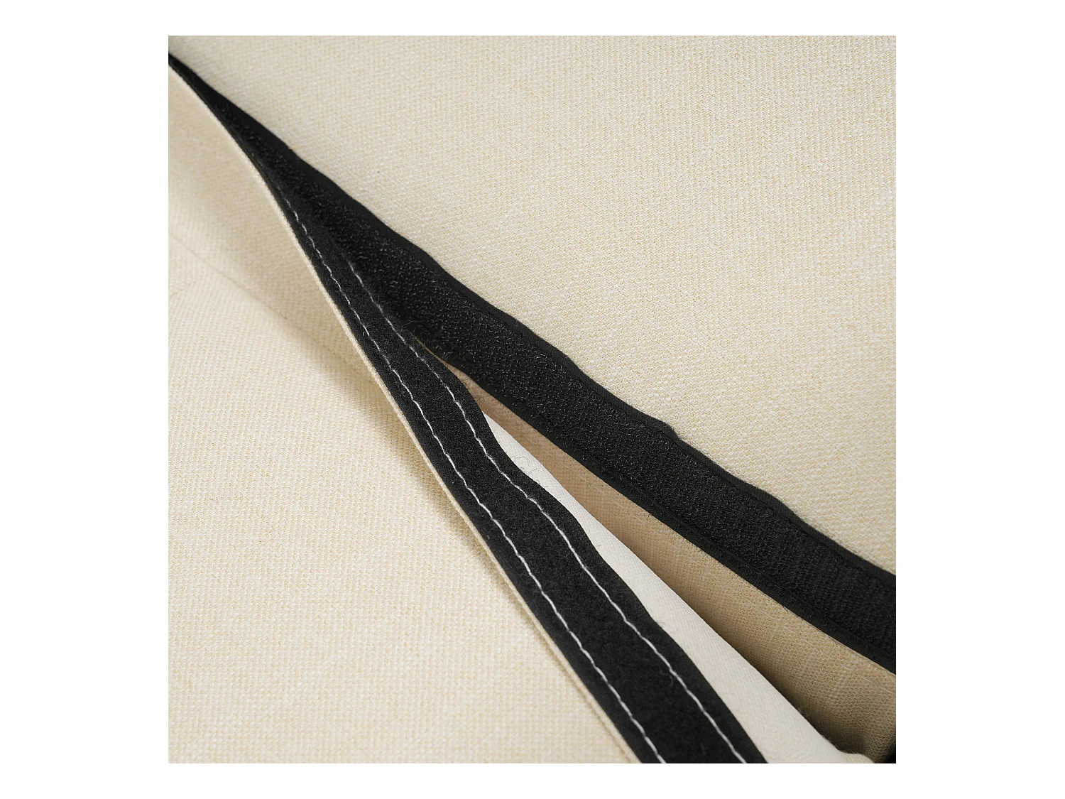 2-Sitzer Sofa mit Ausziehfunktion - Relaxsofa mit verstellbarer Rückenlehne und 2 Kissen - Beiges Leinen