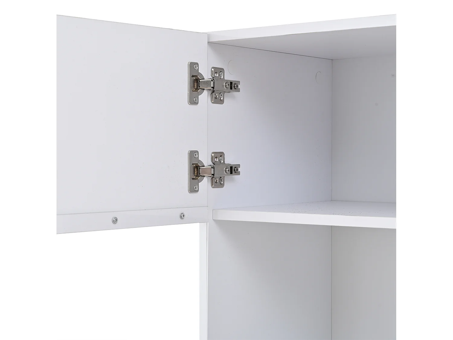 Vitrine haute blanc - Vitrine avec éclairage LED et 1 porte - étagères en verre