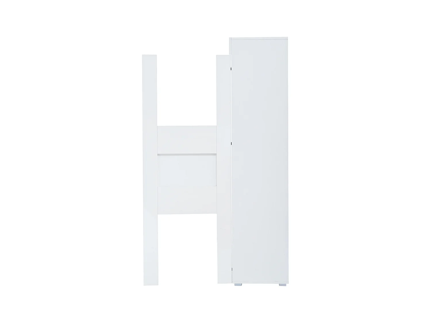 Vitrine blanche avec éclairage LED - Vitrine avec 1 porte et 2 étagères en verre - quatre compartiments de rangement