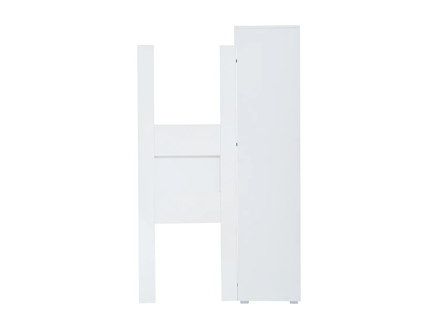 Vitrine blanche avec éclairage LED - Vitrine avec 1 porte et 2 étagères en verre - quatre compartiments de rangement