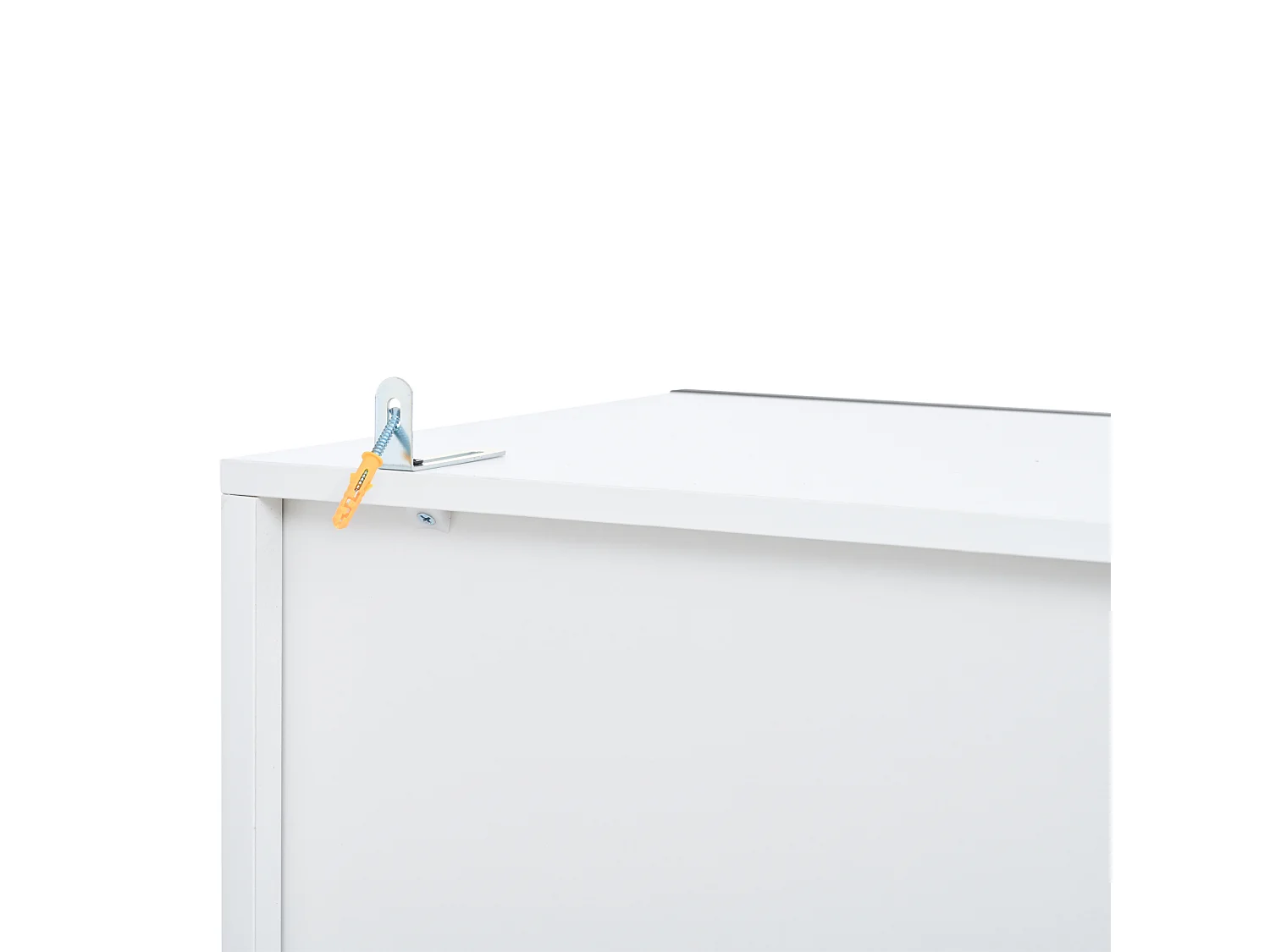 Weiße Vitrine mit LED-Beleuchtung - Vitrine mit 2 Glastüren und 2 Schubladen - 4 Ablagefächer