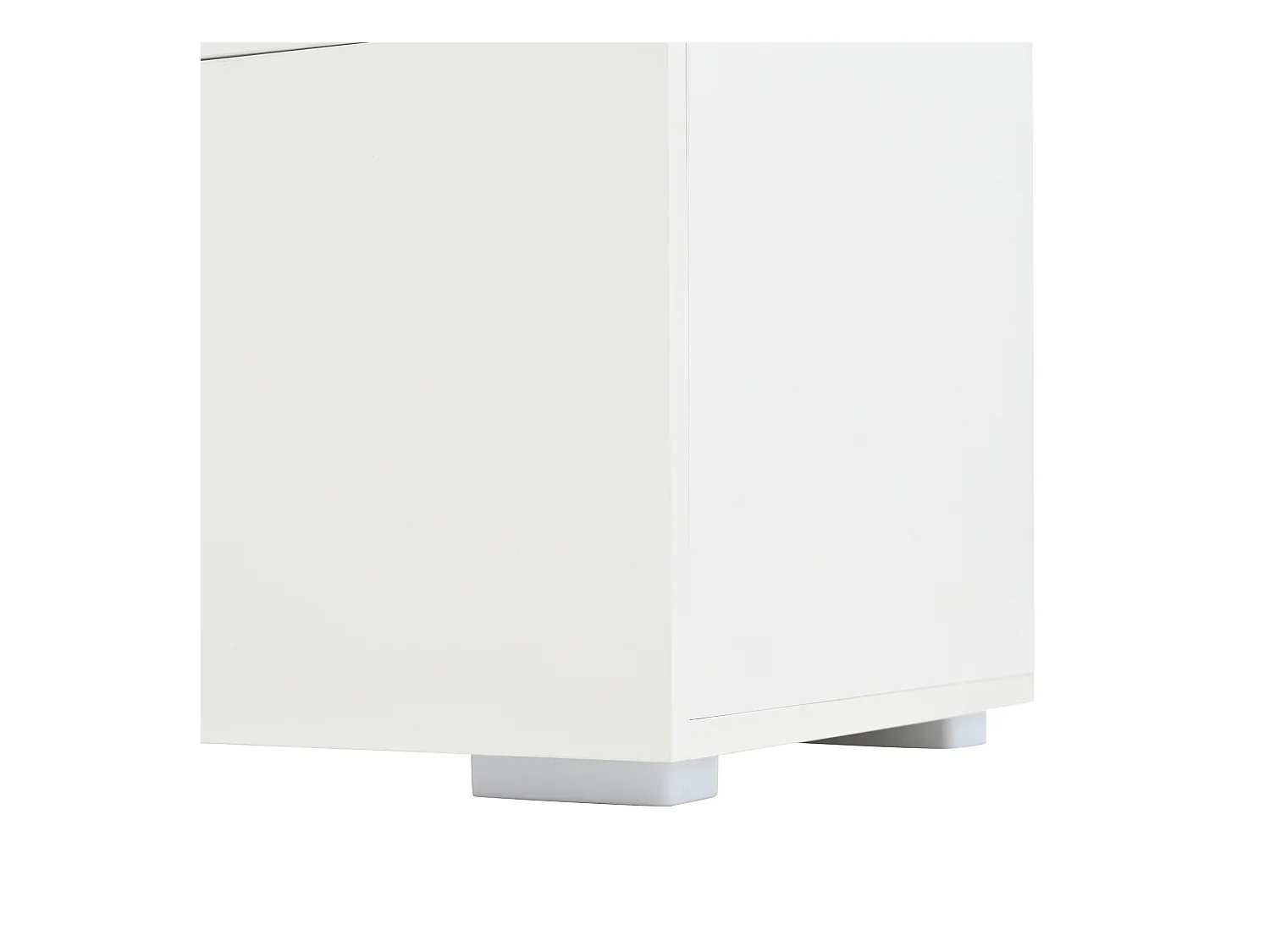 Vitrine blanc avec éclairage LED - Vitrine 3 portes et 1 tiroir - 3 étagères en verre