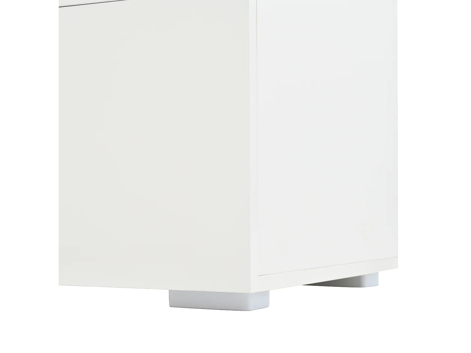 Witte vitrinekast met LED-verlichting - Vitrinekast met 3 deuren en 1 lade - 3 glazen planken