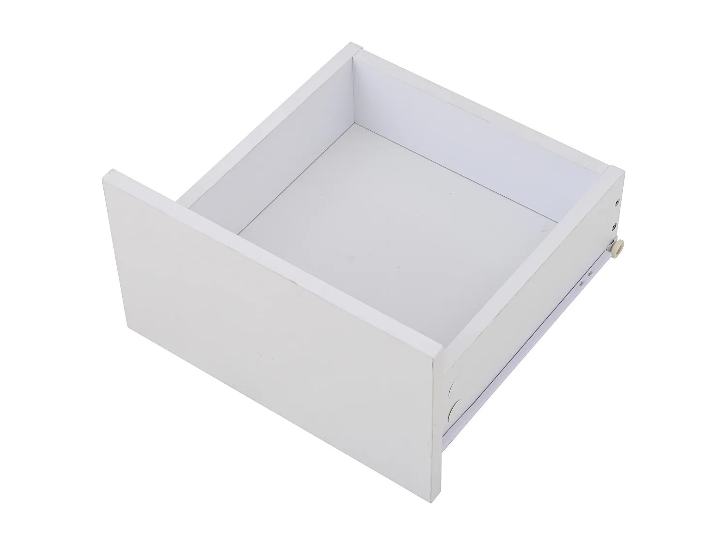 Table basse carrée blanc - Table basse avec éclairage LED et 4 tiroirs - rangement ouvert